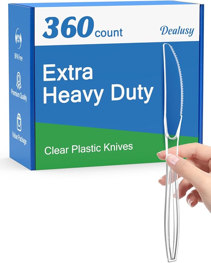 360 Count Extra Heavy Duty Clear Plastic Knives